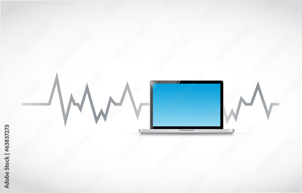 computer and lifeline illustration design computer and lifeline illustration design