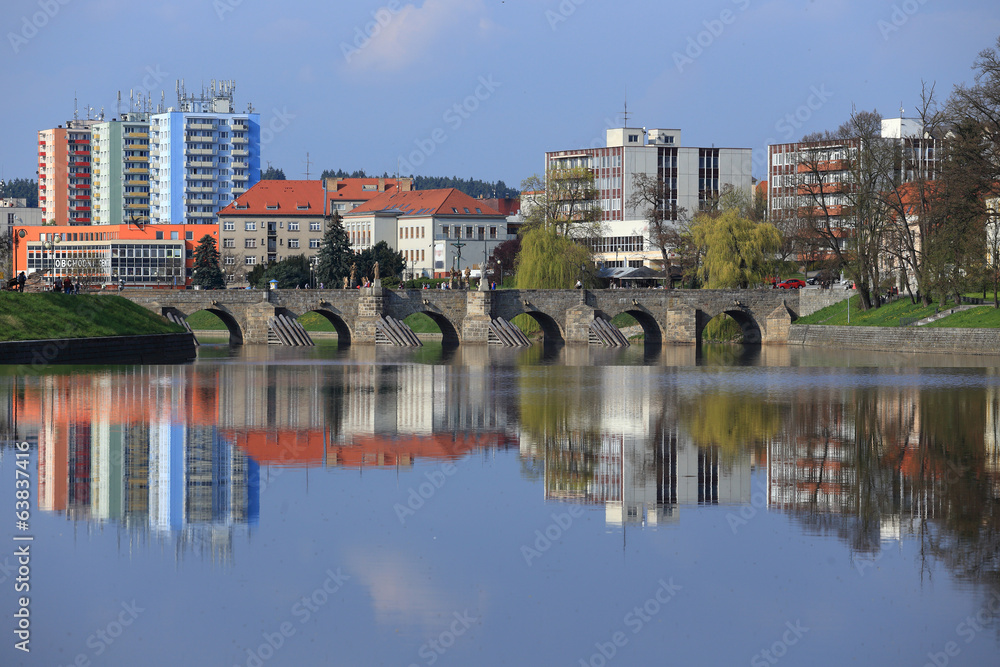 Fototapeta premium Oldest stone bridge in central Europe, Pisek, Czech Republic