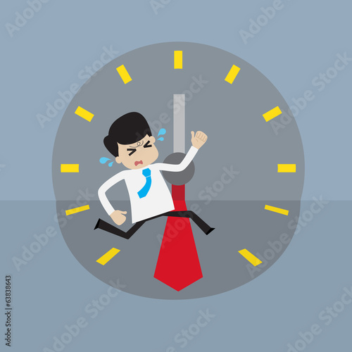 Businessman  racing with time