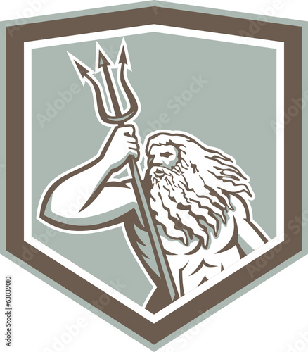 Neptune Holding Trident Shield Retro