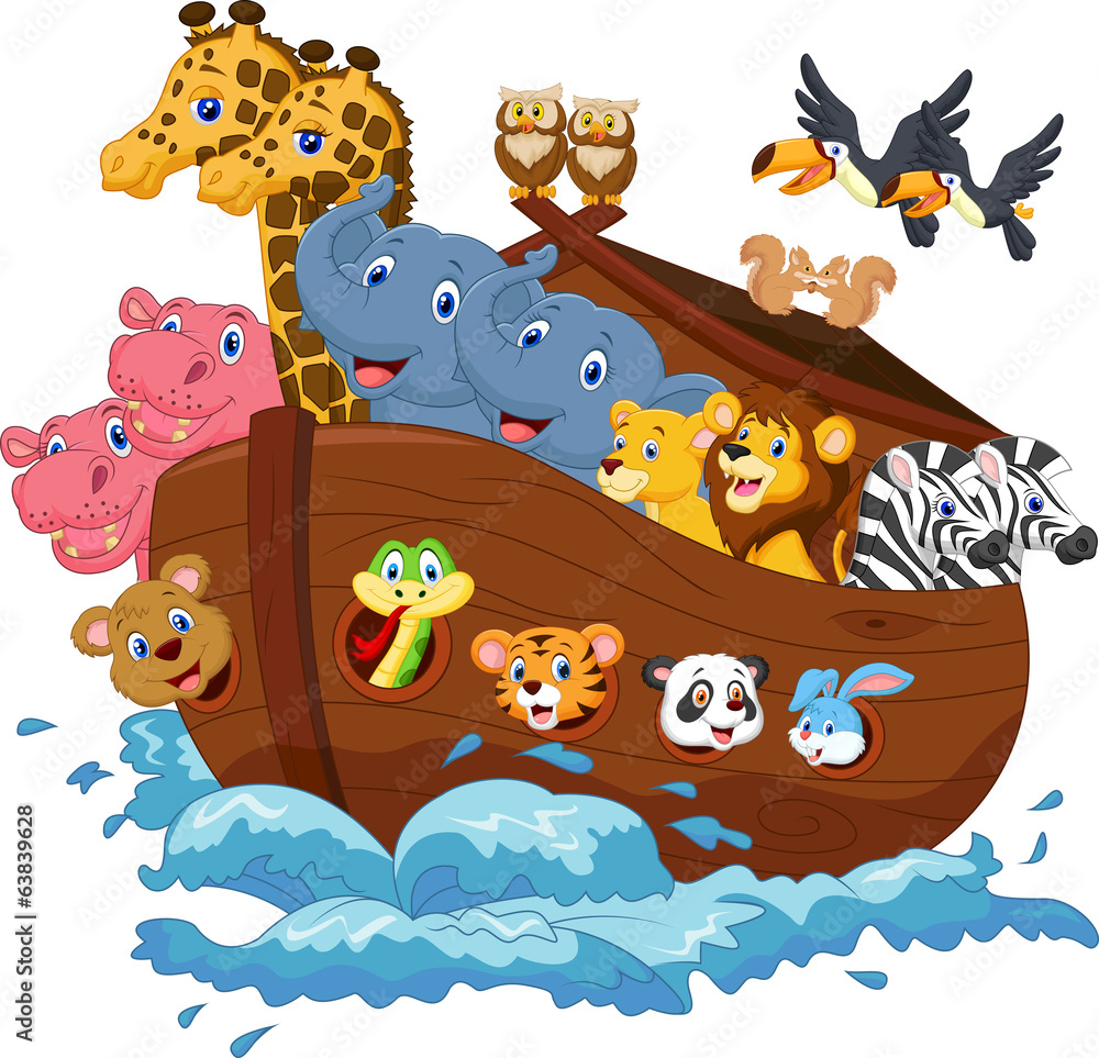 Naklejka premium Kreskówka Arka Noego
