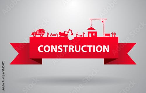 Red construction banner