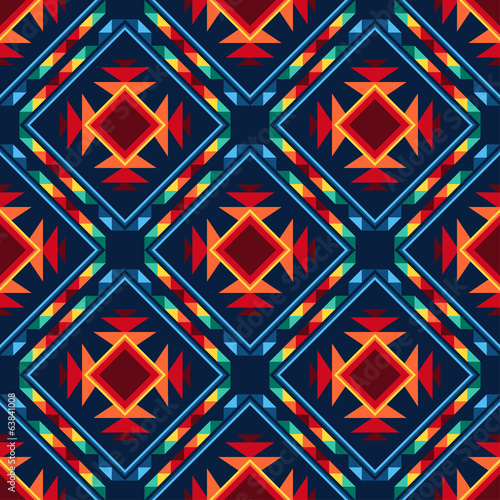 Tribal abstract seamless pattern aztec geometric background.