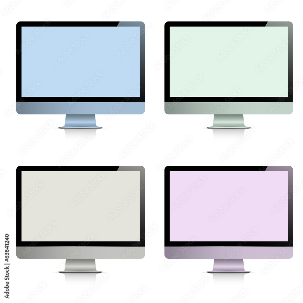 Vector set of Computer displays Vector set of Computer displays