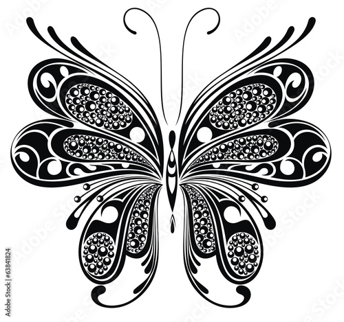 Black butterfly. Tattoo design