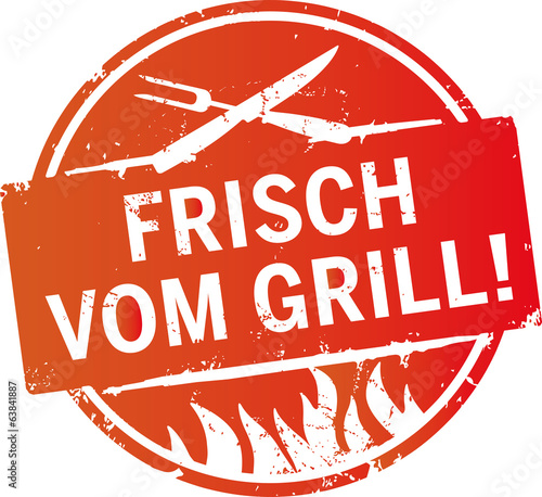 Button Frisch vom Grill orange