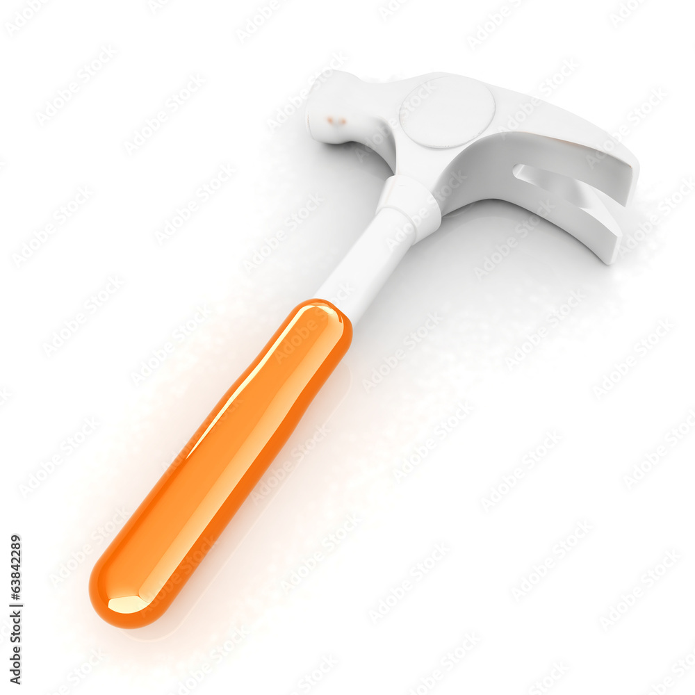 Hammer on white background