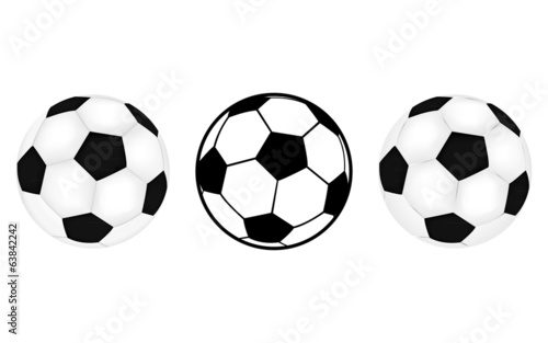 three footballs