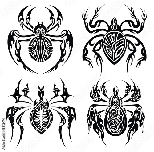 Tribal spiders. Tattoo design
