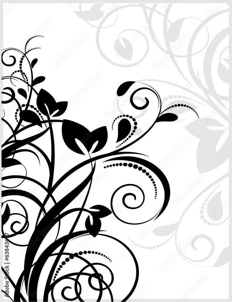Obraz premium Floral abstract background with branch. Vector illustration.