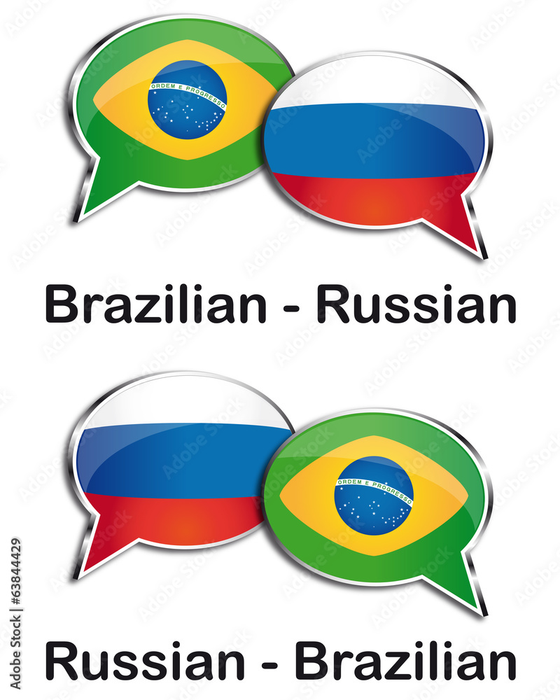 Fototapeta premium Brazilian - Russian translator clouds