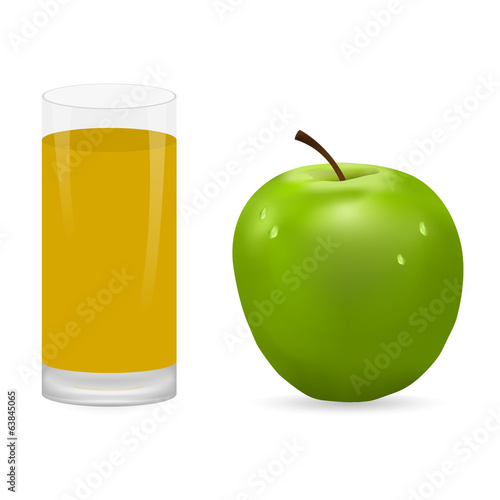 apple and glass of juice