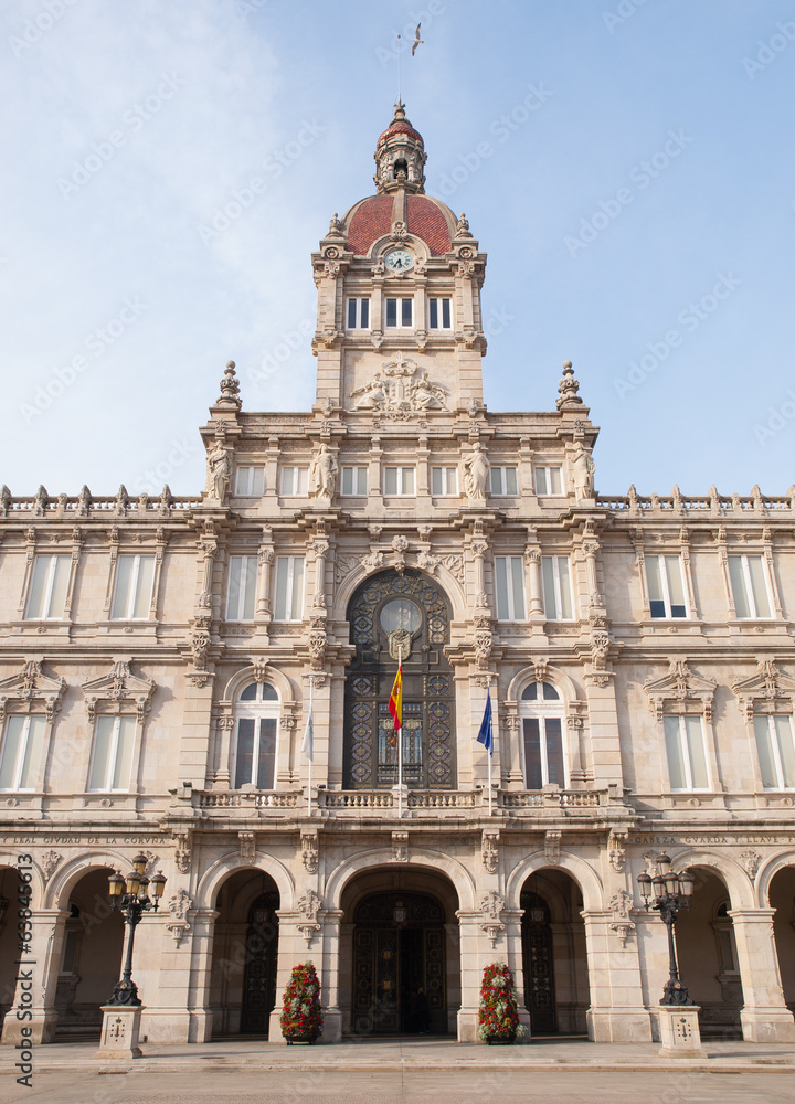 City council of La Coruna at day