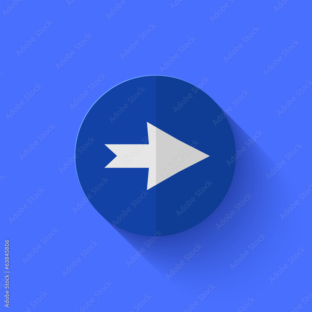 Vector modern flat blue circle icon. Vector modern flat blue circle icon.