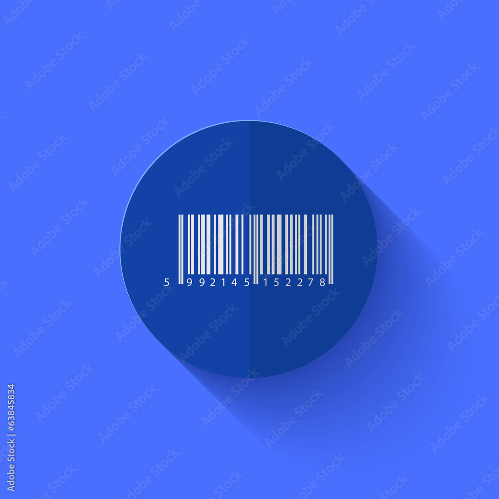 Vector modern flat blue circle icon.