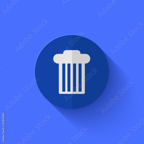 Vector modern flat blue circle icon.