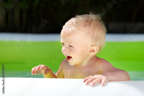Happy Baby Boy in the Pool