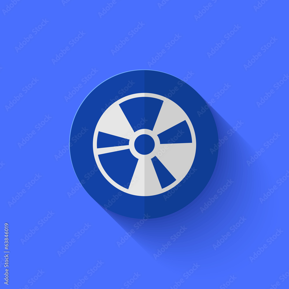 Vector modern flat blue circle icon. Vector modern flat blue circle icon.