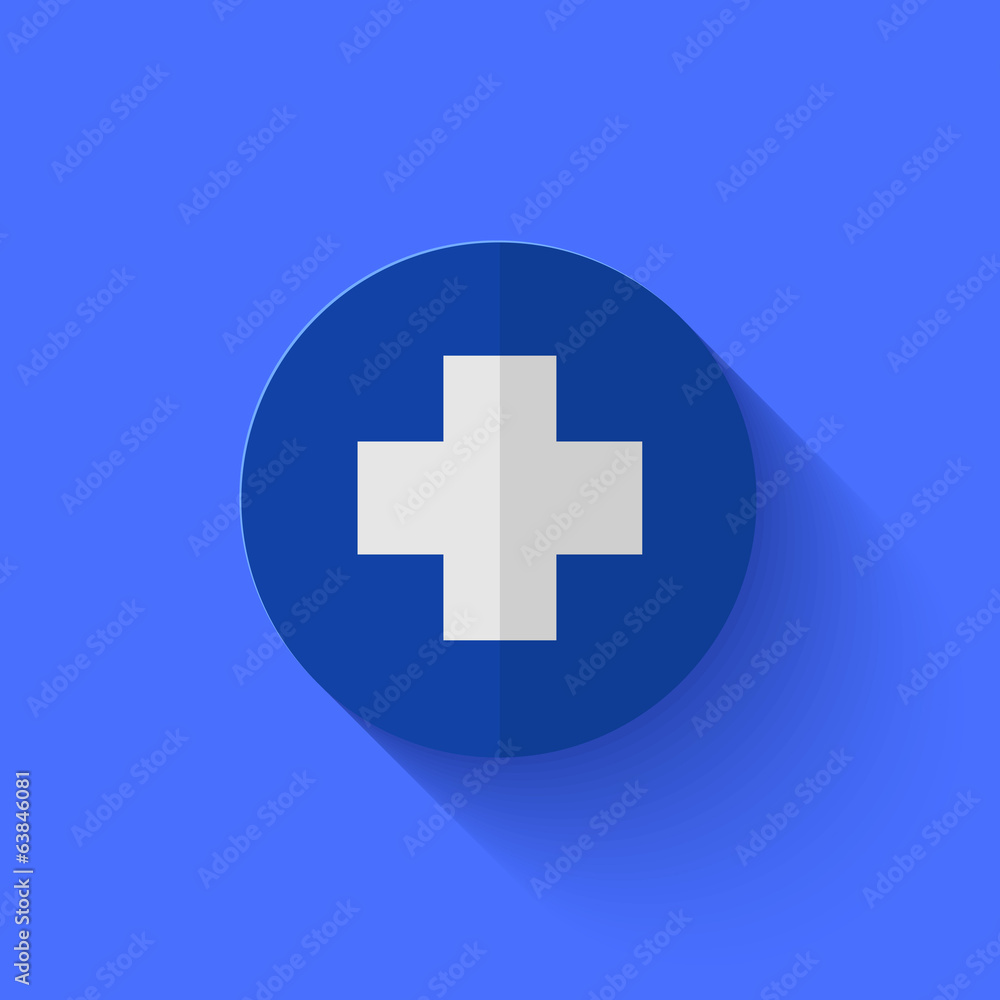 Obraz premium Vector modern flat blue circle icon.