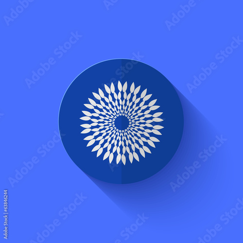 Vector modern flat blue circle icon.