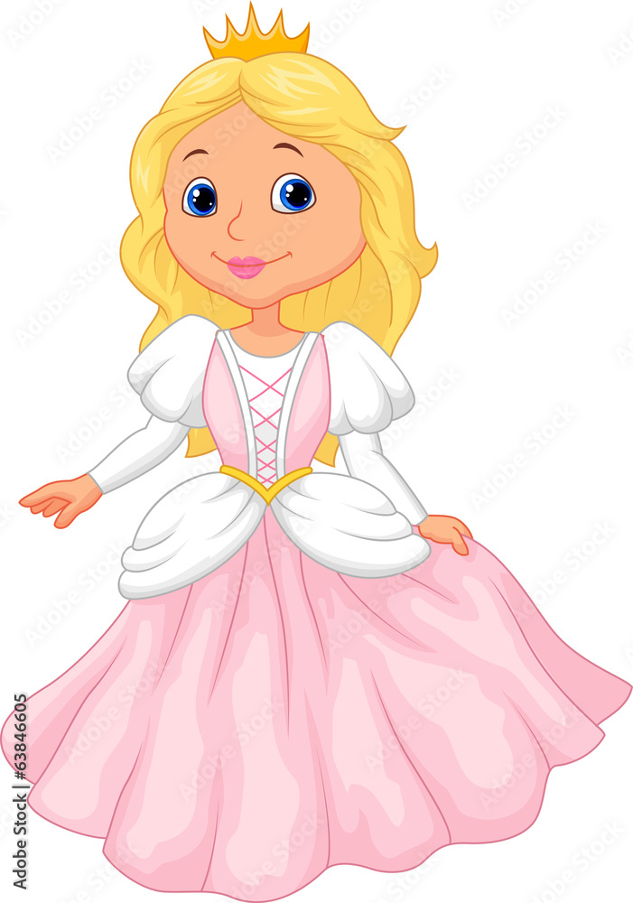 Fototapeta premium Cute princess cartoon