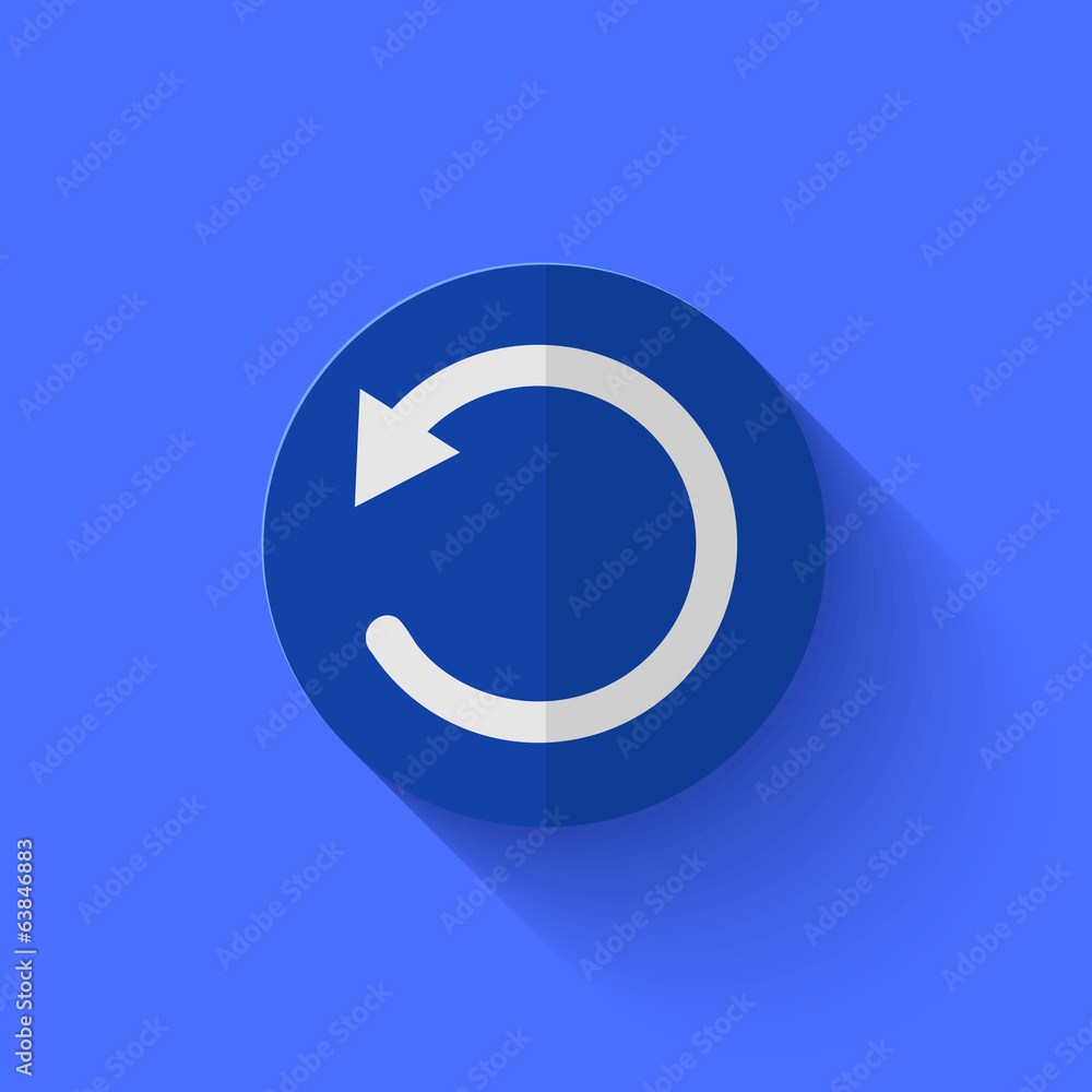 Vector modern flat blue circle icon. Vector modern flat blue circle icon.