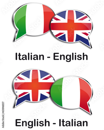 Italian - English translator clouds