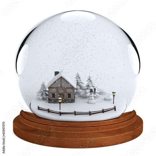 realistic 3d render of snowball