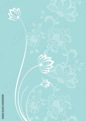 Fototapeta Naklejka Na Ścianę i Meble -  water lilies, wedding card design, India