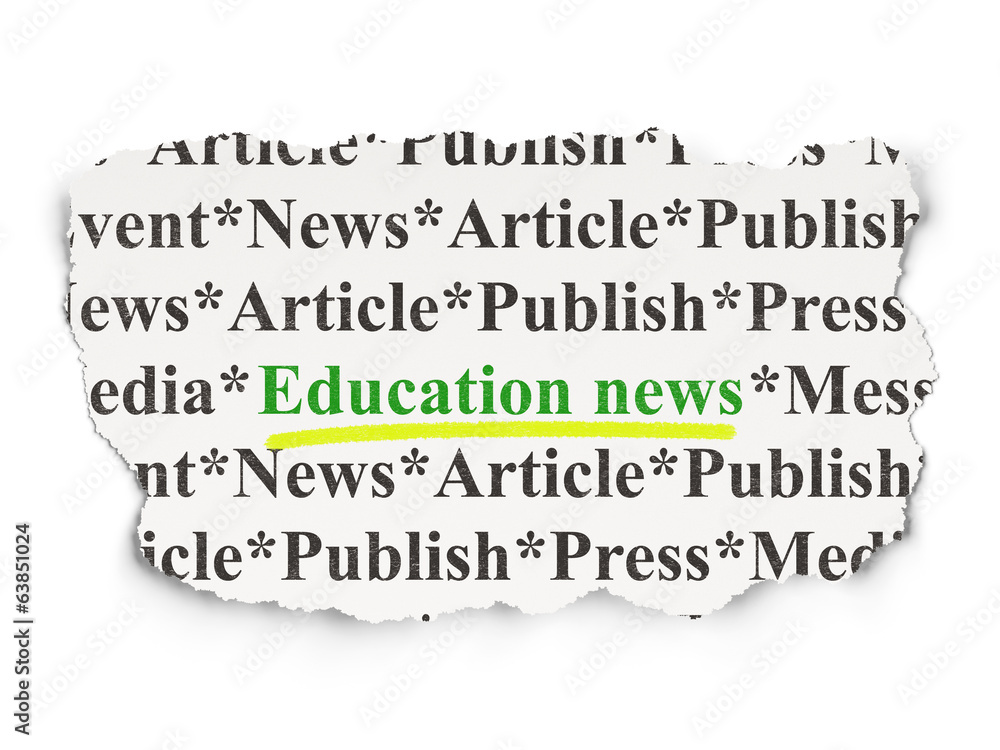 News concept: Education News on Paper background
