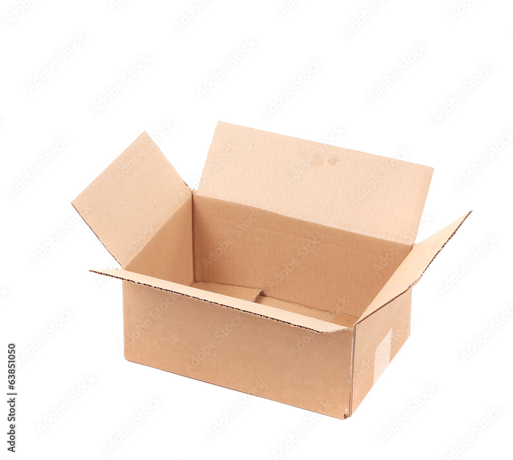 Opened cardboard box.