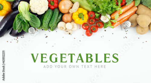 Vegetables close-up with space for text. photo