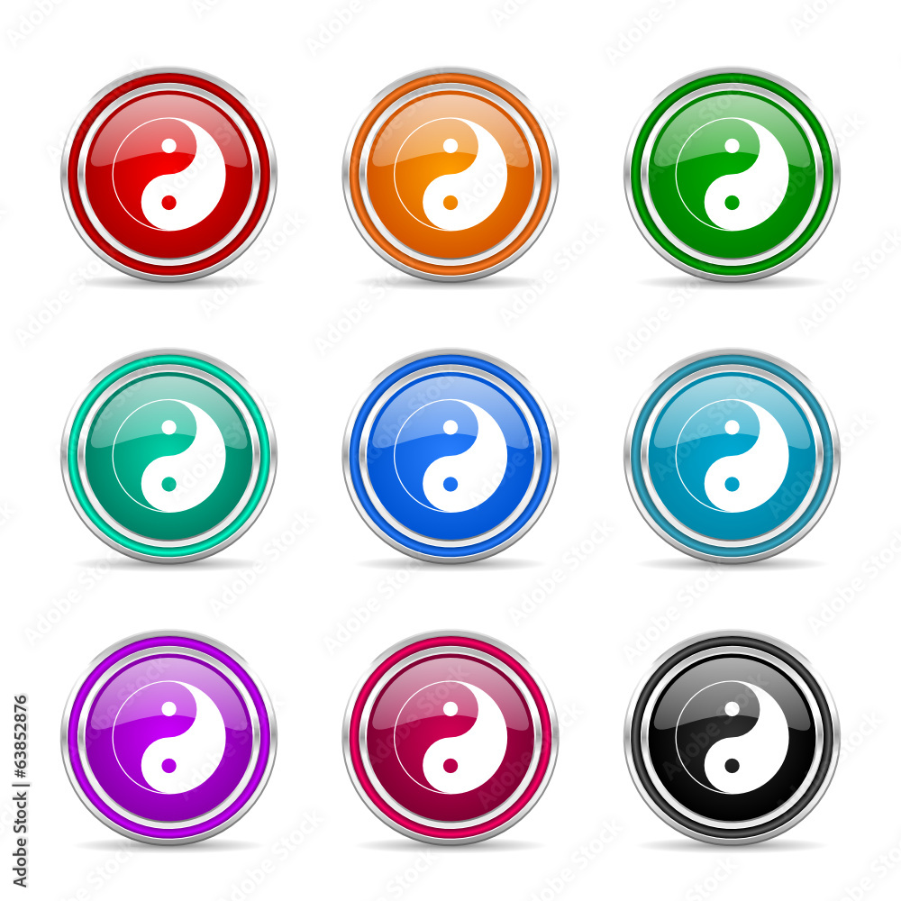 ying yang vector icon set