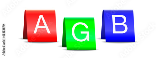 Text AGB auf gefalteten Papierkarten