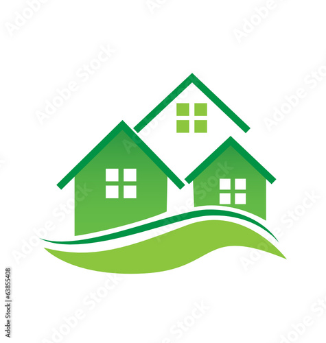 Green houses logo vector