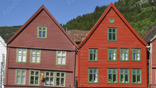 Bergen, historische Altstadt, Bryggen, Sommer, Norwegen