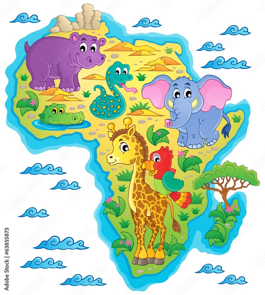 Obraz premium Africa map theme image 1