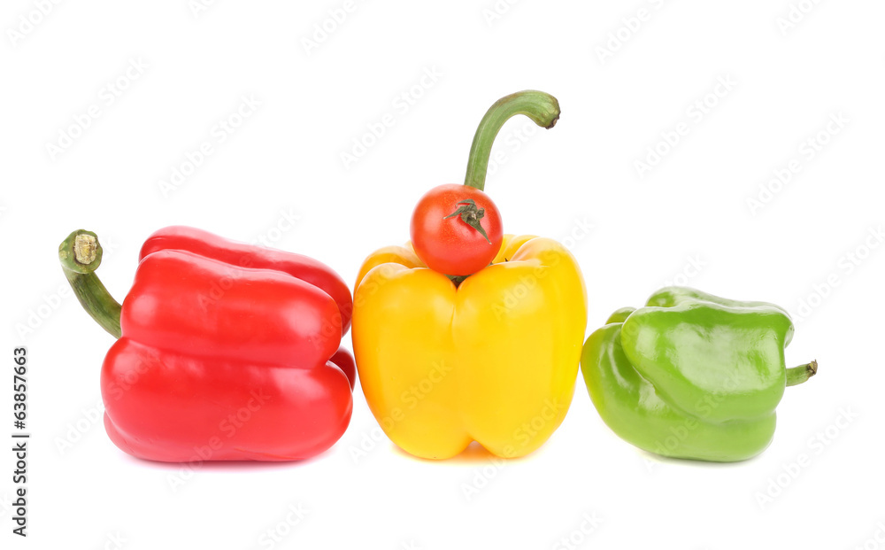 Set of colored bell peppers Set of colored bell peppers