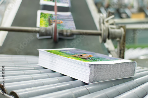 Book, magazine, production line into press plant house