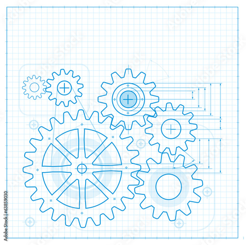 Abstract gear, technology background.