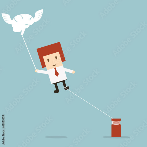 Businessman freedom idea