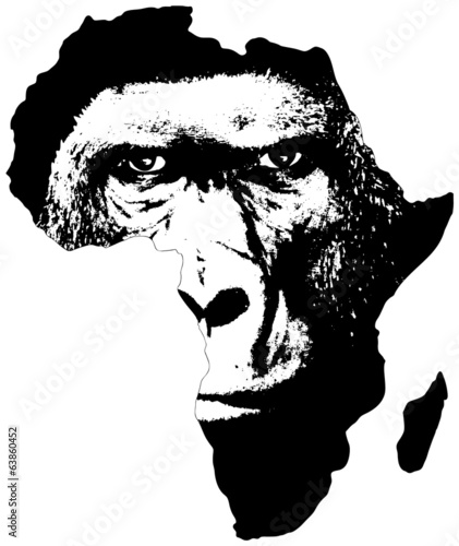 Africa with gorilla face