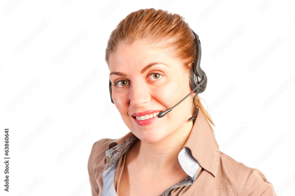 studio shot operator with headset studio shot operator with headset