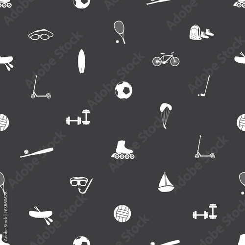 summer sports and equipment icon pattern eps10