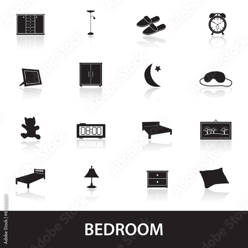 bedroom icons eps10