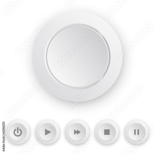 Media player white push button