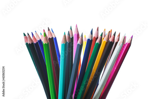 Color pencils isolated on white background