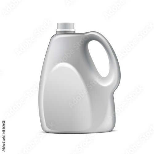 Gray Plastic Jerrycan On White Background Isolated