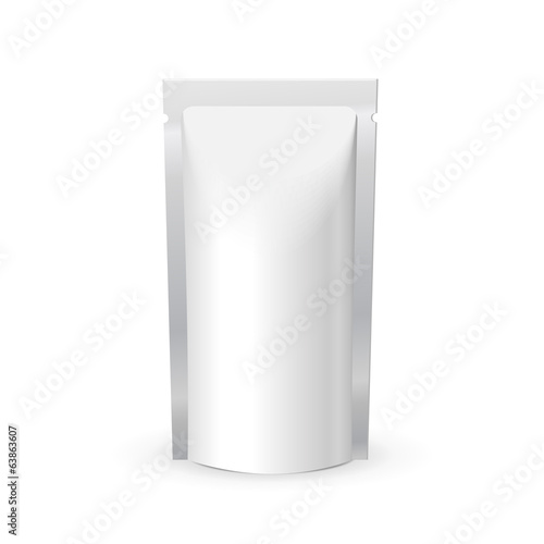 White Blank Foil Food Or Drink Bag Packaging