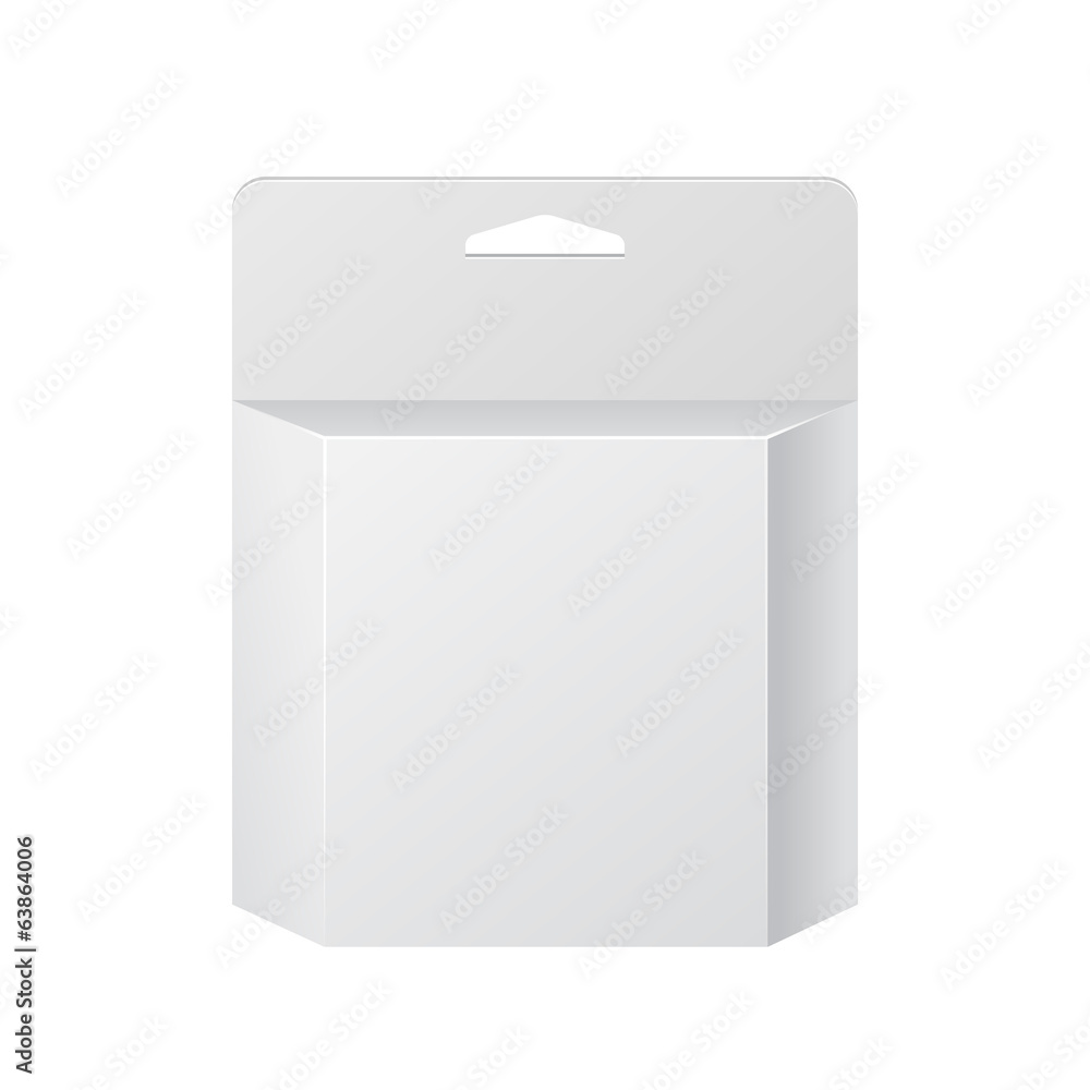 Fototapeta premium White Printer Ink Cartridge Product Package Box With Hang Slot